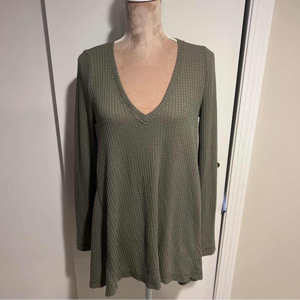 Caren Forbes waffle knit thermal top size Small
